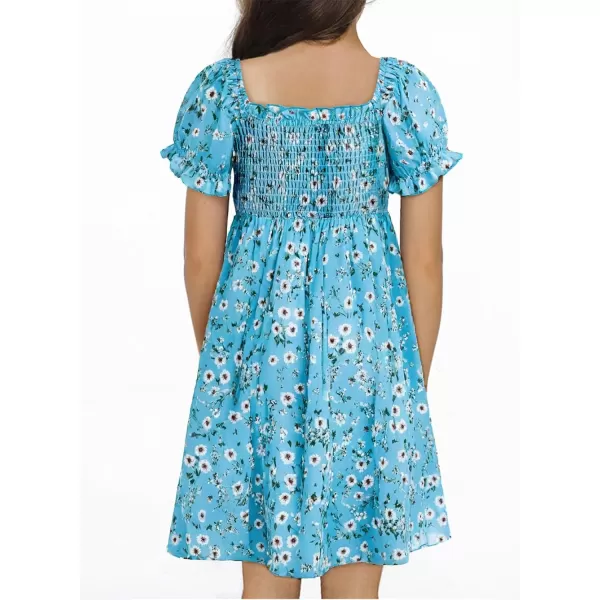 blibean Girls Summer Dress Tween Floral Boho Dresses Size 4-13 Years