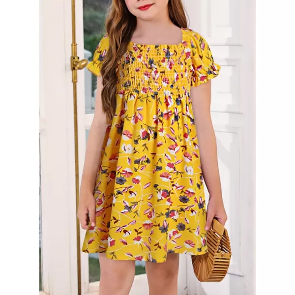 blibean Girls Summer Dress Tween Floral Boho Dresses Size 4-13 Years