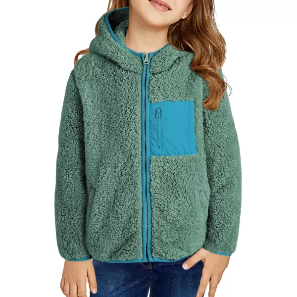 blibean Teen Girls Color Black Jacket Fleece Zip Hooded Coat Size 6-15 Years Old