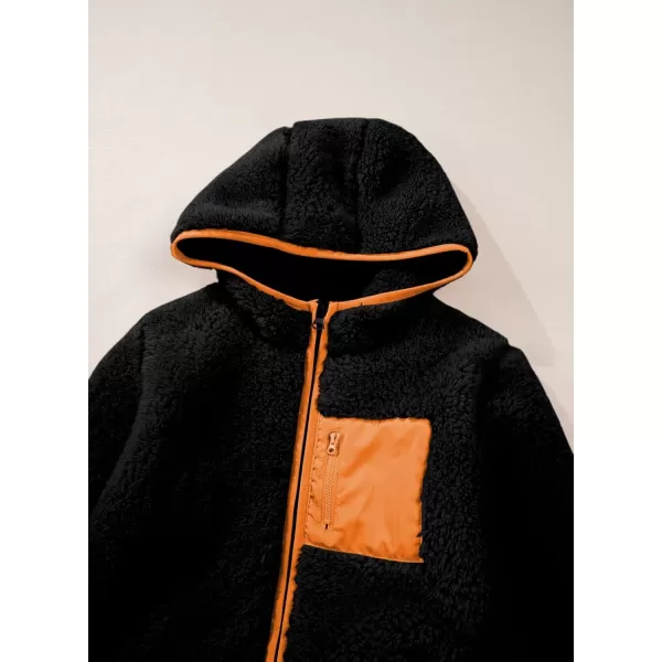 blibean Teen Girls Color Black Jacket Fleece Zip Hooded Coat Size 6-15 Years Old