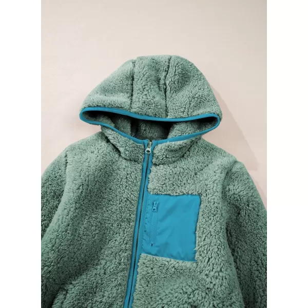 blibean Teen Girls Color Black Jacket Fleece Zip Hooded Coat Size 6-15 Years Old