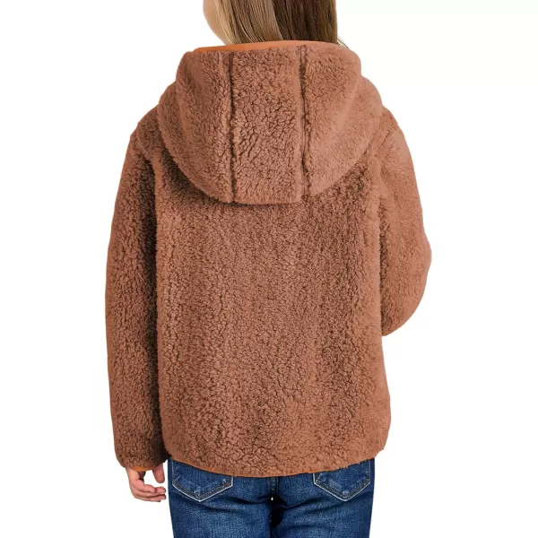 blibean Teen Girls Color Black Jacket Fleece Zip Hooded Coat Size 6-15 Years Old