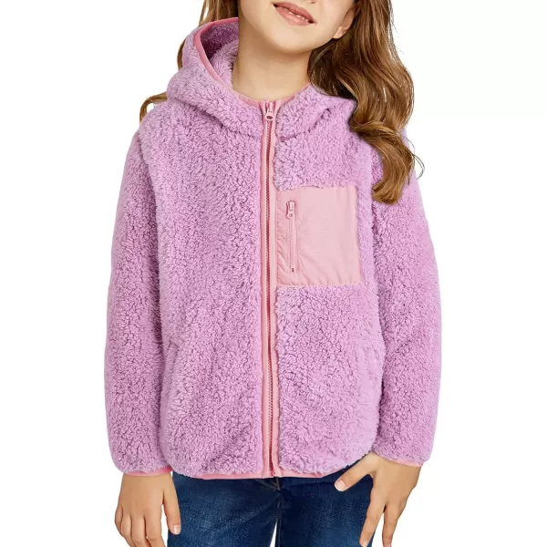 blibean Teen Girls Color Black Jacket Fleece Zip Hooded Coat Size 6-15 Years Old