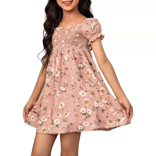 blibean Girls Summer Dress Tween Floral Boho Dresses Size 4-13 Years
