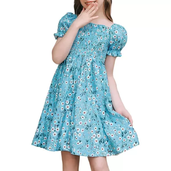 blibean Girls Summer Dress Tween Floral Boho Dresses Size 4-13 Years