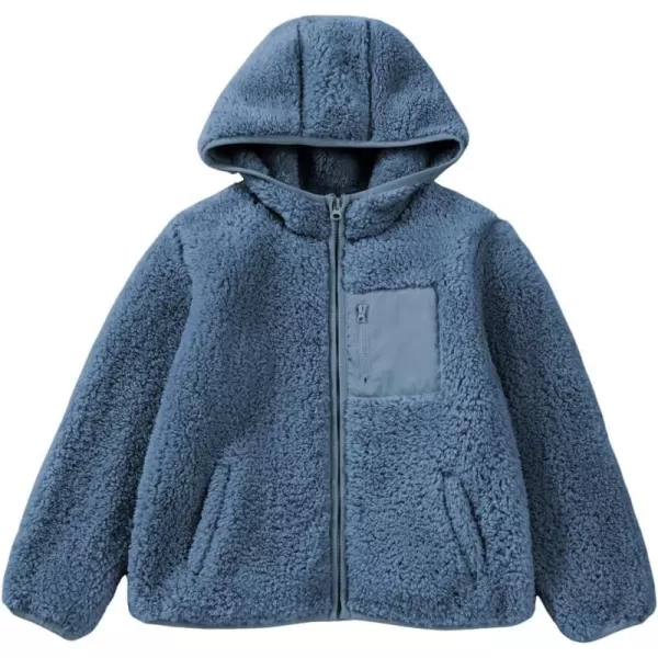 blibean Teen Girls Color Black Jacket Fleece Zip Hooded Coat Size 6-15 Years Old
