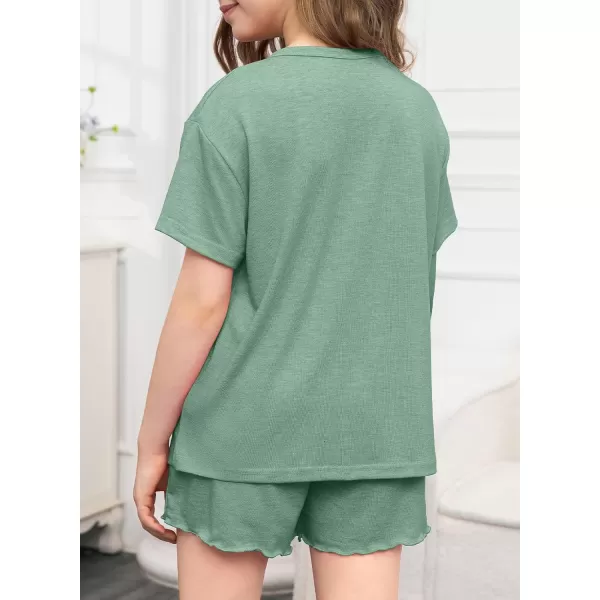 blibean Girls Summer Outfit 2024 Pockets Two Piece Shorts Set Size 4-13 Years