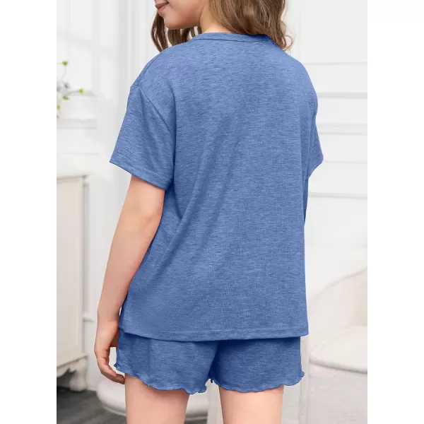 blibean Girls Summer Outfit 2024 Pockets Two Piece Shorts Set Size 4-13 Years