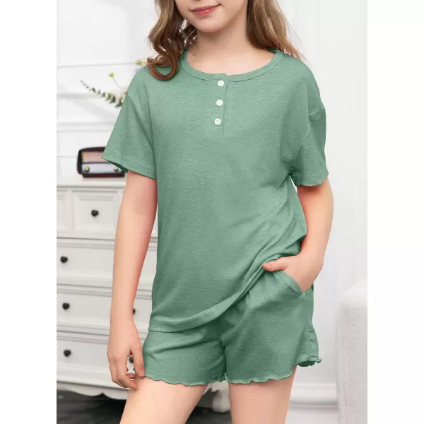 blibean Girls Summer Outfit 2024 Pockets Two Piece Shorts Set Size 4-13 Years