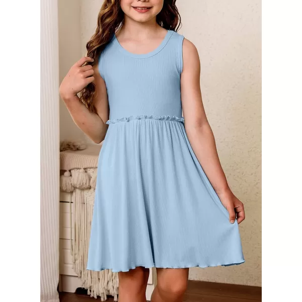 blibean Girls Summer Sleeveless Dress Comfy Outfits Size 4-13 Years Old