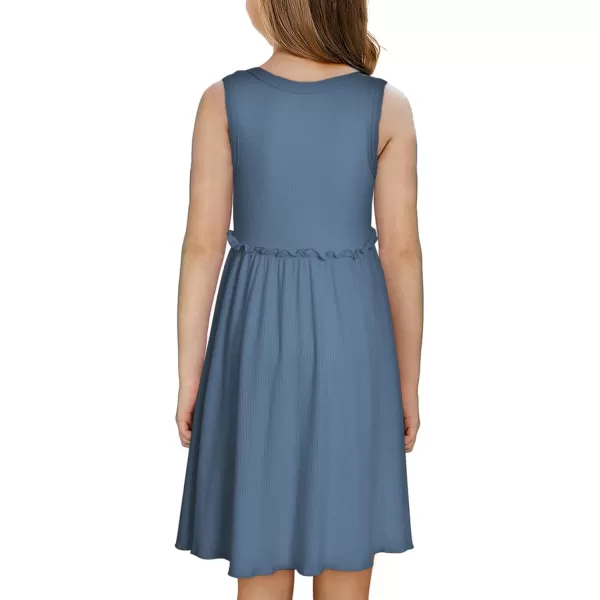 blibean Girls Summer Sleeveless Dress Comfy Outfits Size 4-13 Years Old