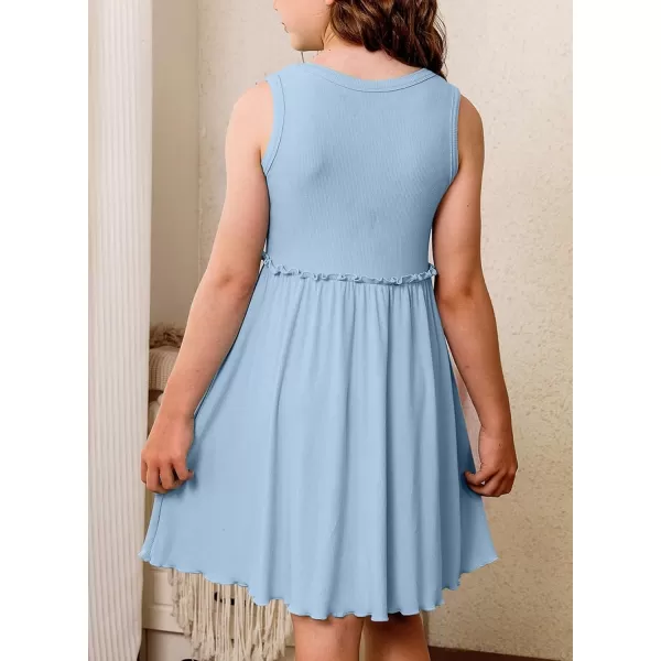 blibean Girls Summer Sleeveless Dress Comfy Outfits Size 4-13 Years Old