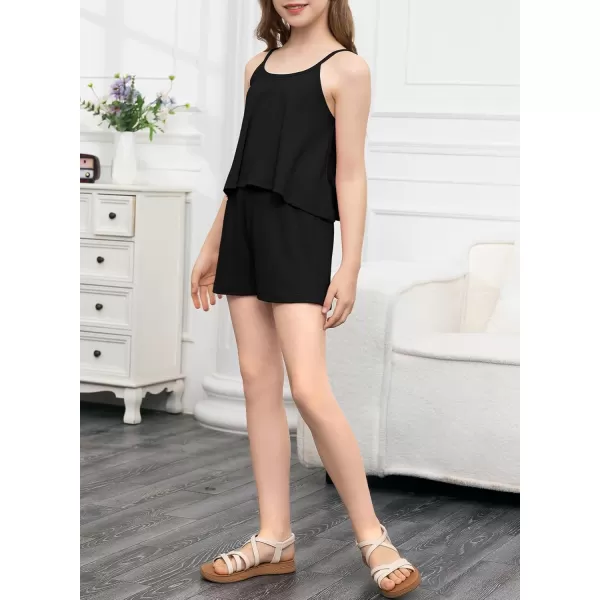 blibean Teen Girls Adjustable Strap Top 2 Piece Ribbed Shorts Sets 4-13 Years
