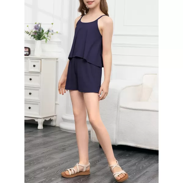 blibean Teen Girls Adjustable Strap Top 2 Piece Ribbed Shorts Sets 4-13 Years