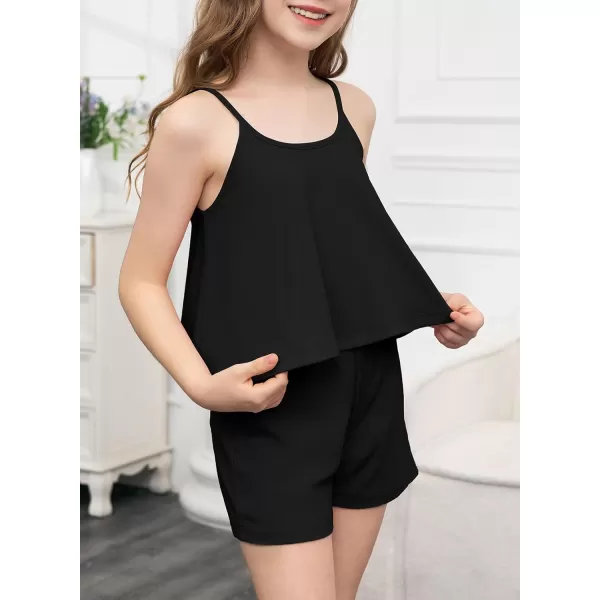 blibean Teen Girls Adjustable Strap Top 2 Piece Ribbed Shorts Sets 4-13 Years