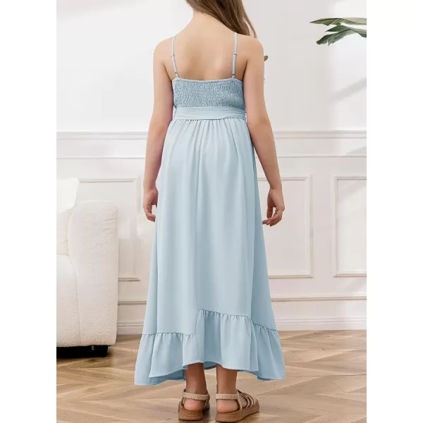 blibean Tween Girl 2024 Adjustable Strap Sundress High Low Hem Sundress 6-15 Years