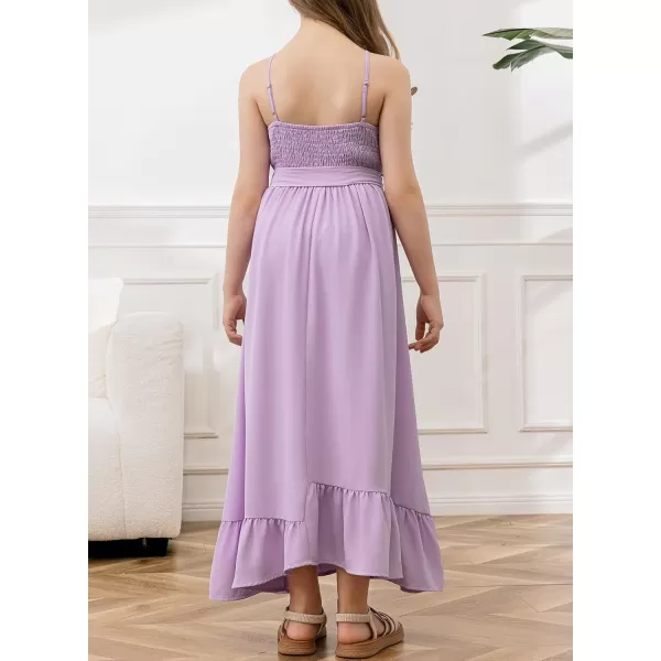 blibean Tween Girl 2024 Adjustable Strap Sundress High Low Hem Sundress 6-15 Years