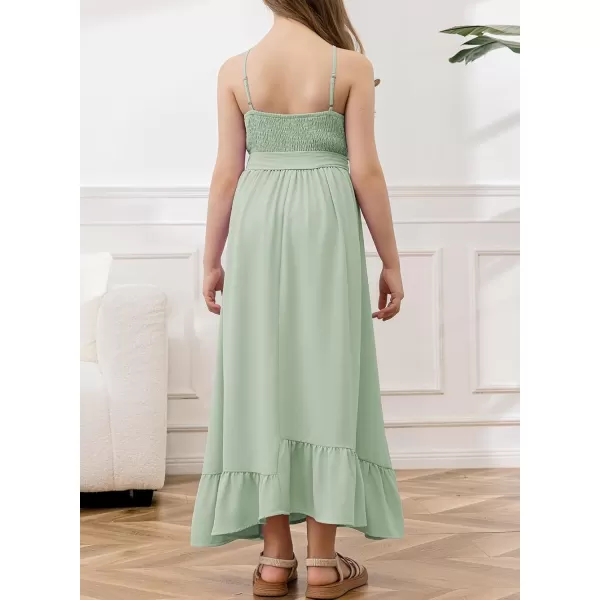 blibean Tween Girl 2024 Adjustable Strap Sundress High Low Hem Sundress 6-15 Years