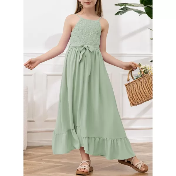 blibean Tween Girl 2024 Adjustable Strap Sundress High Low Hem Sundress 6-15 Years