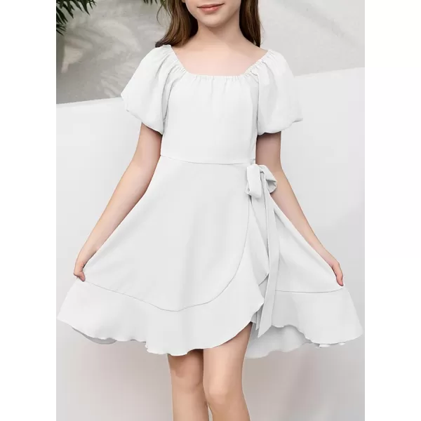 blibean Tween Girls Elegant Dresses Puff Sleeve Outfit Size 6-15 Years