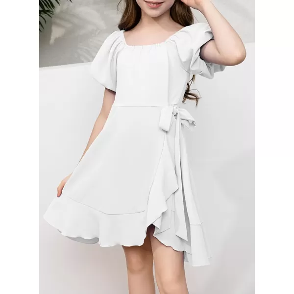 blibean Tween Girls Elegant Dresses Puff Sleeve Outfit Size 6-15 Years