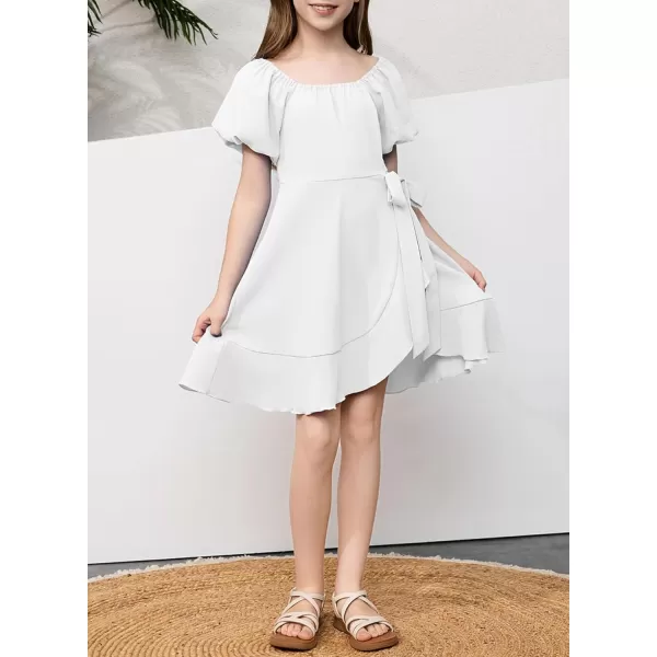 blibean Tween Girls Elegant Dresses Puff Sleeve Outfit Size 6-15 Years