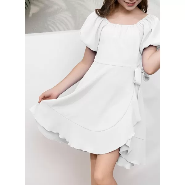 blibean Tween Girls Elegant Dresses Puff Sleeve Outfit Size 6-15 Years