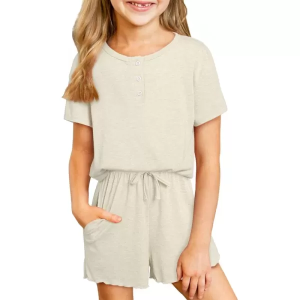blibean Girls Summer Outfit 2024 Pockets Two Piece Shorts Set Size 4-13 Years