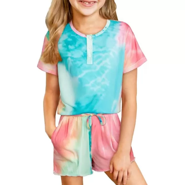 blibean Girls Summer Outfit 2024 Pockets Two Piece Shorts Set Size 4-13 Years