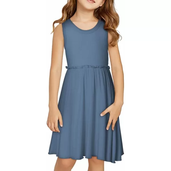 blibean Girls Summer Sleeveless Dress Comfy Outfits Size 4-13 Years Old