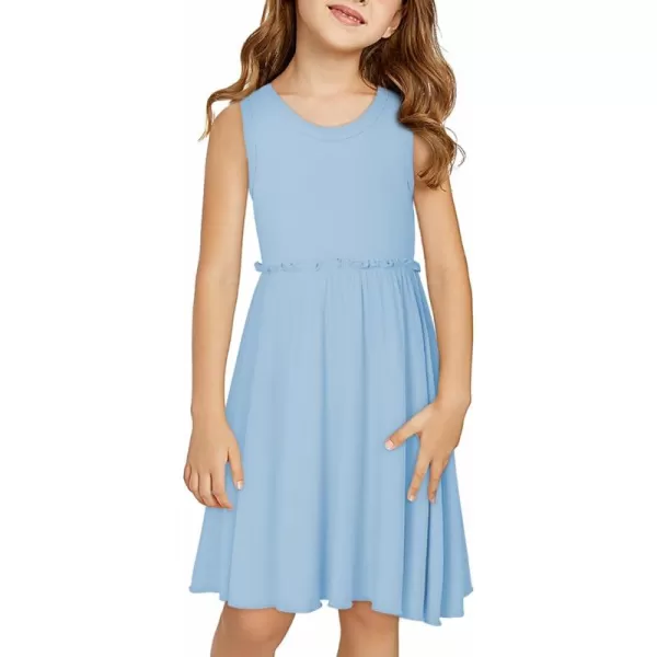 blibean Girls Summer Sleeveless Dress Comfy Outfits Size 4-13 Years Old