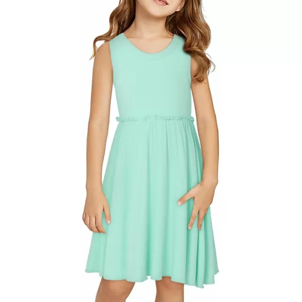blibean Girls Summer Sleeveless Dress Comfy Outfits Size 4-13 Years Old