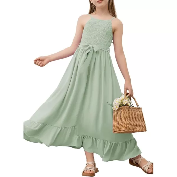 blibean Tween Girl 2024 Adjustable Strap Sundress High Low Hem Sundress 6-15 Years