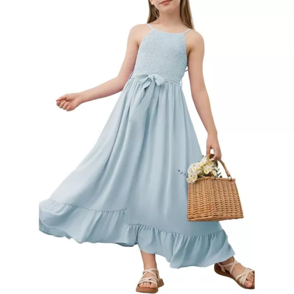 blibean Tween Girl 2024 Adjustable Strap Sundress High Low Hem Sundress 6-15 Years