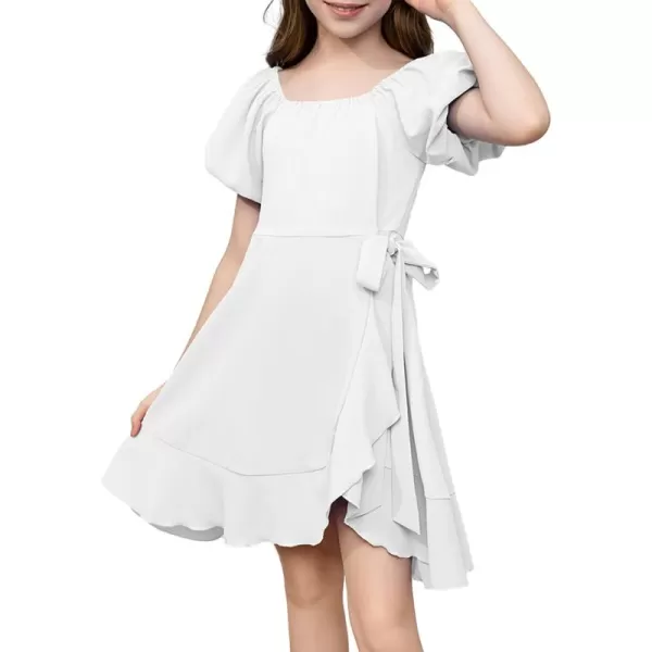 blibean Tween Girls Elegant Dresses Puff Sleeve Outfit Size 6-15 Years