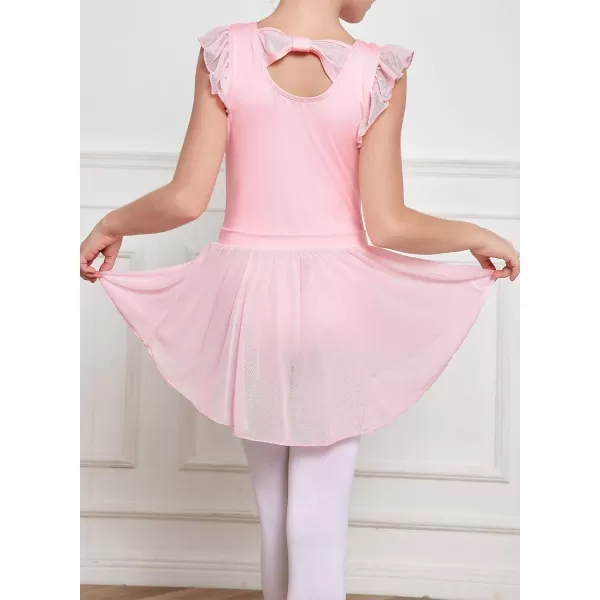 blibean Tween Girls Ballet Dance Leotards Gymnastics Outfits with Skirt 4-15 Years