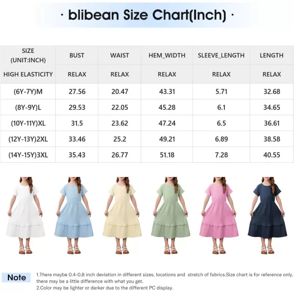imageblibean Girls Cotton Short Sleeve Dresses Lace Semi Formal Dress Size 615 YearsBeige