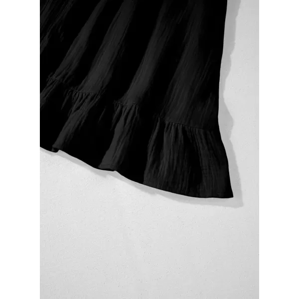 imageblibean Teen Girls Summer Cotton Dresses Smocked Sleeveless Sun Dress Size 615 YearsA Black