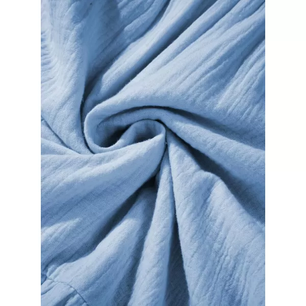 imageblibean Teen Girls Summer Cotton Dresses Smocked Sleeveless Sun Dress Size 615 YearsA Light Blue