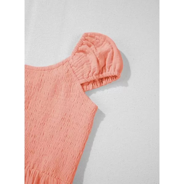 imageblibean Teen Girls Summer Cotton Dresses Smocked Sleeveless Sun Dress Size 615 YearsA Pink