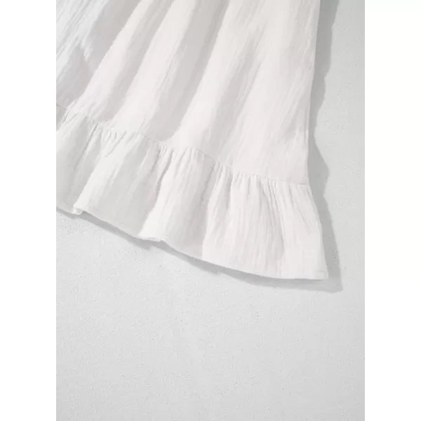 imageblibean Teen Girls Summer Cotton Dresses Smocked Sleeveless Sun Dress Size 615 YearsA White