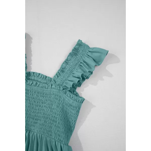 imageblibean Teen Girls Summer Dresses Smocked Sleeveless Sundresses with Pockets Size 615 YearsA Green