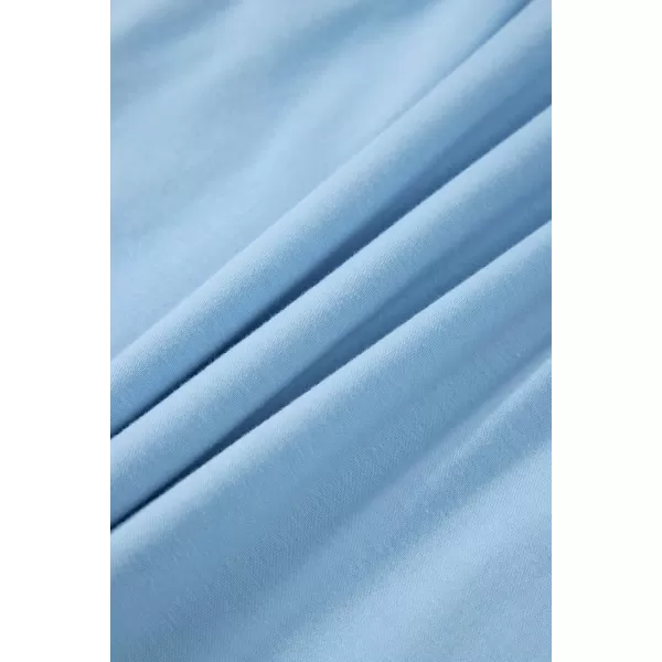 imageblibean Teen Girls Summer Dresses Smocked Sleeveless Sundresses with Pockets Size 615 YearsA Light Blue