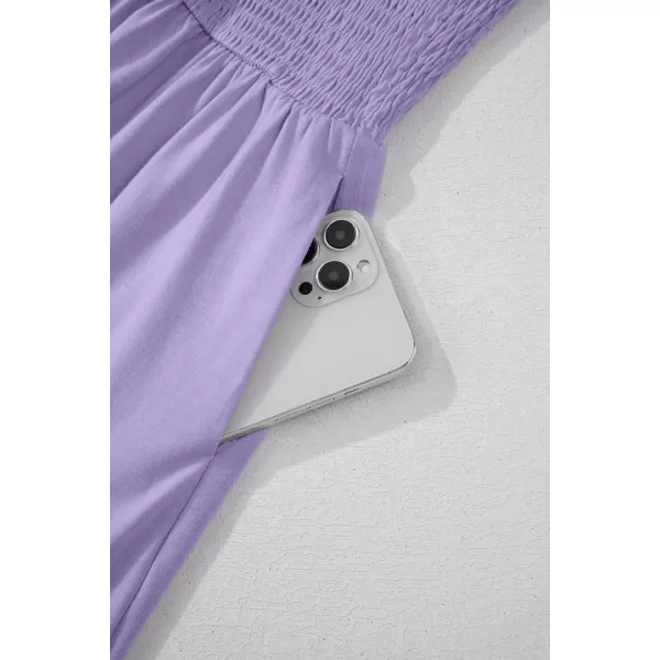 imageblibean Teen Girls Summer Dresses Smocked Sleeveless Sundresses with Pockets Size 615 YearsA Purple