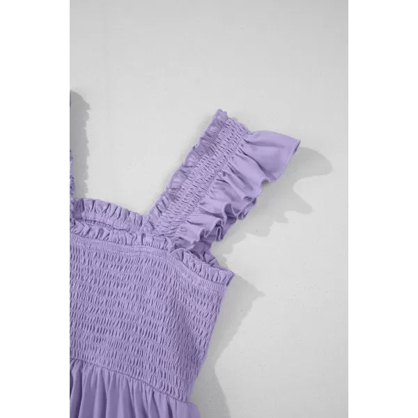 imageblibean Teen Girls Summer Dresses Smocked Sleeveless Sundresses with Pockets Size 615 YearsA Purple