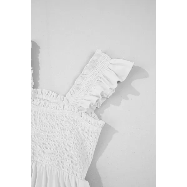 imageblibean Teen Girls Summer Dresses Smocked Sleeveless Sundresses with Pockets Size 615 YearsA White