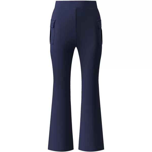 imageblibean Girls 2024 Uniform Pants Teen School Flare Bell Bottoms Size 615 YearsA Navy Blue