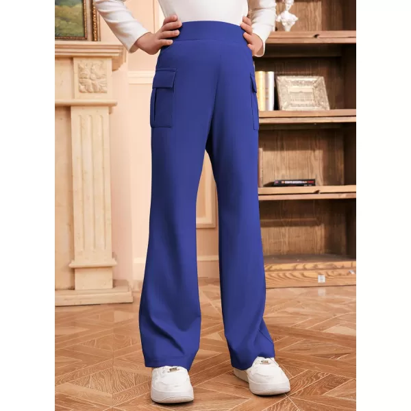 imageblibean Girls 2024 Uniform Pants Teen School Flare Bell Bottoms Size 615 YearsA Royal Blue
