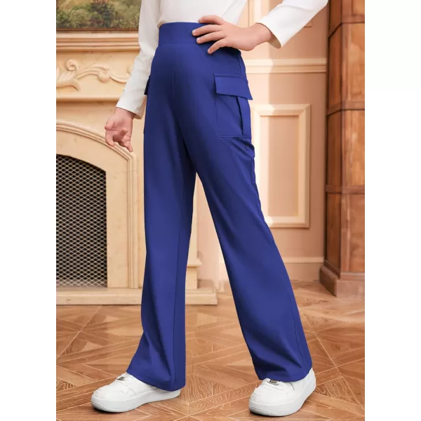 imageblibean Girls 2024 Uniform Pants Teen School Flare Bell Bottoms Size 615 YearsA Royal Blue
