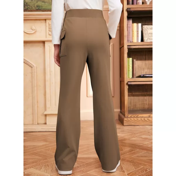 imageblibean Girls 2024 Uniform Pants Teen School Flare Bell Bottoms Size 615 YearsB Tan Brown